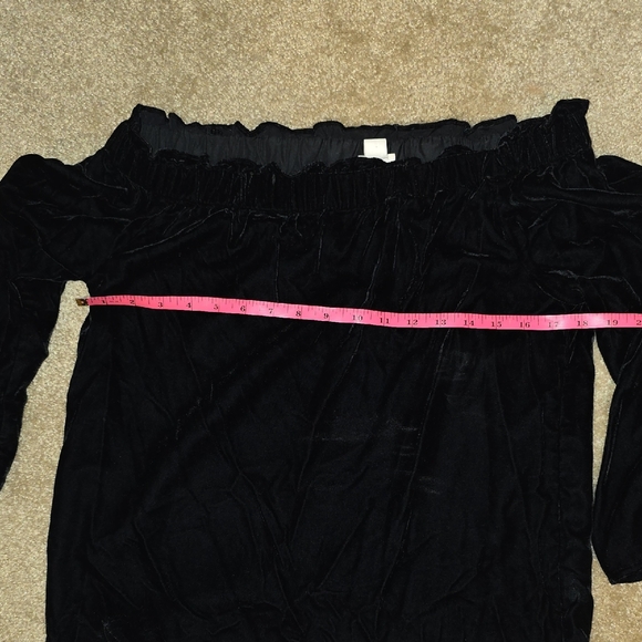 J. Crew Black Velvet Off-Shoulder Blouse Sz XS - Picture 6 of 6